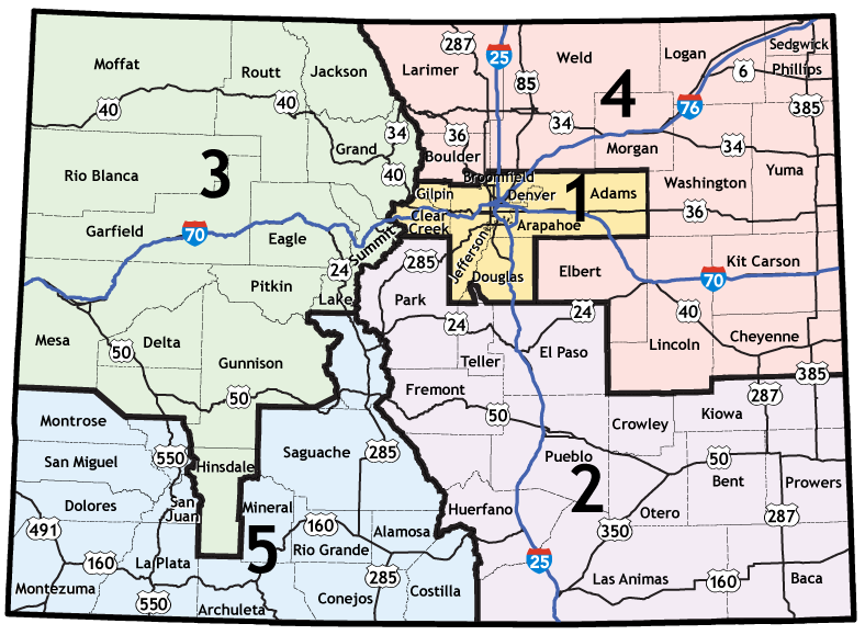 CDOT Regional Boundaries Map