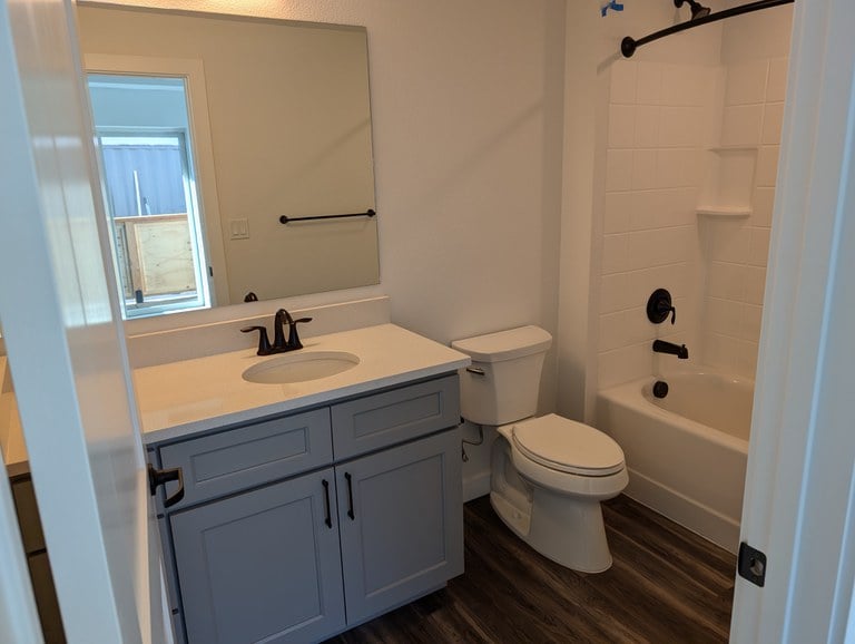 Bathroom in one-bedroom unit at Frisco