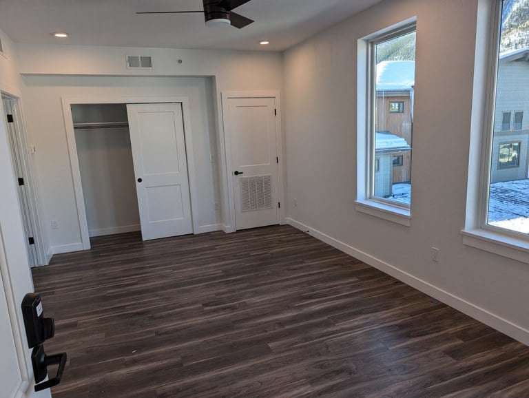 Living area in studio unit at Frisco