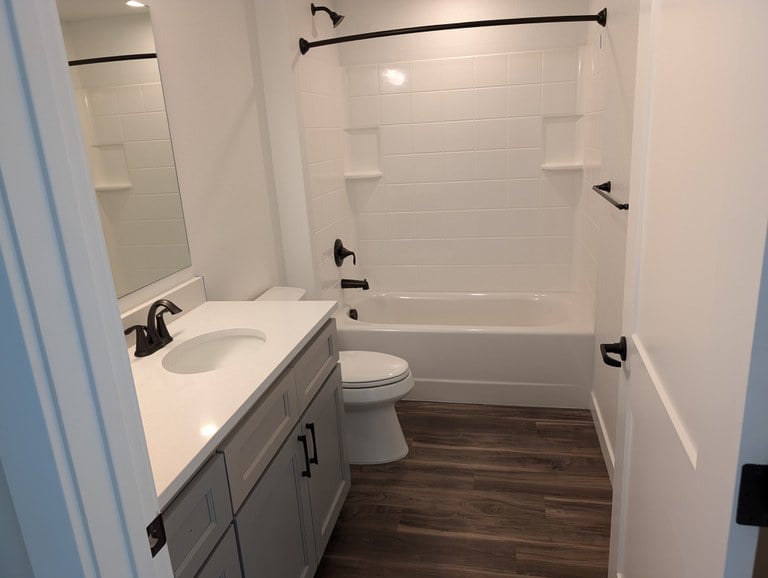 Primary bathroom in two-bedroom unit at Frisco