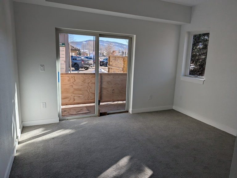 Primary bedroom in two-bedroom unit at Frisco