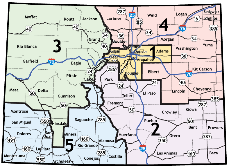 CDOT Region Map