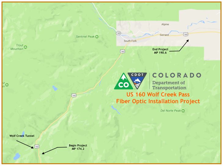 US 160 Wolf Creek Pass Fiber Optic Installation