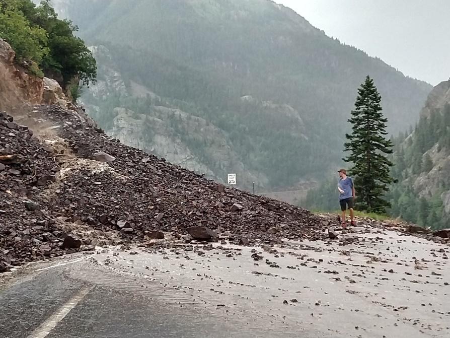 Rock and mud on US 550