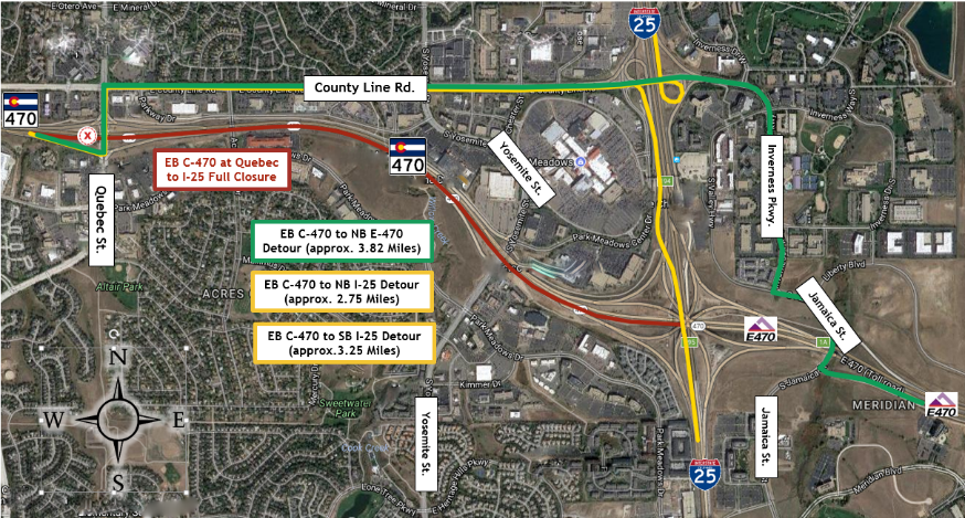 C-470 detour map detail image