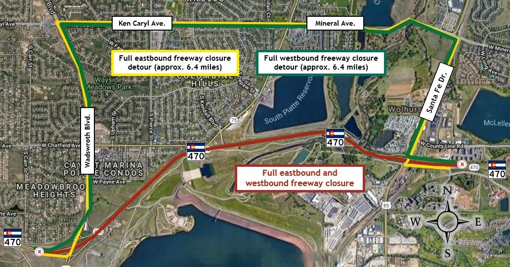 C-470 Closure of Wadsworth and Santa Fe