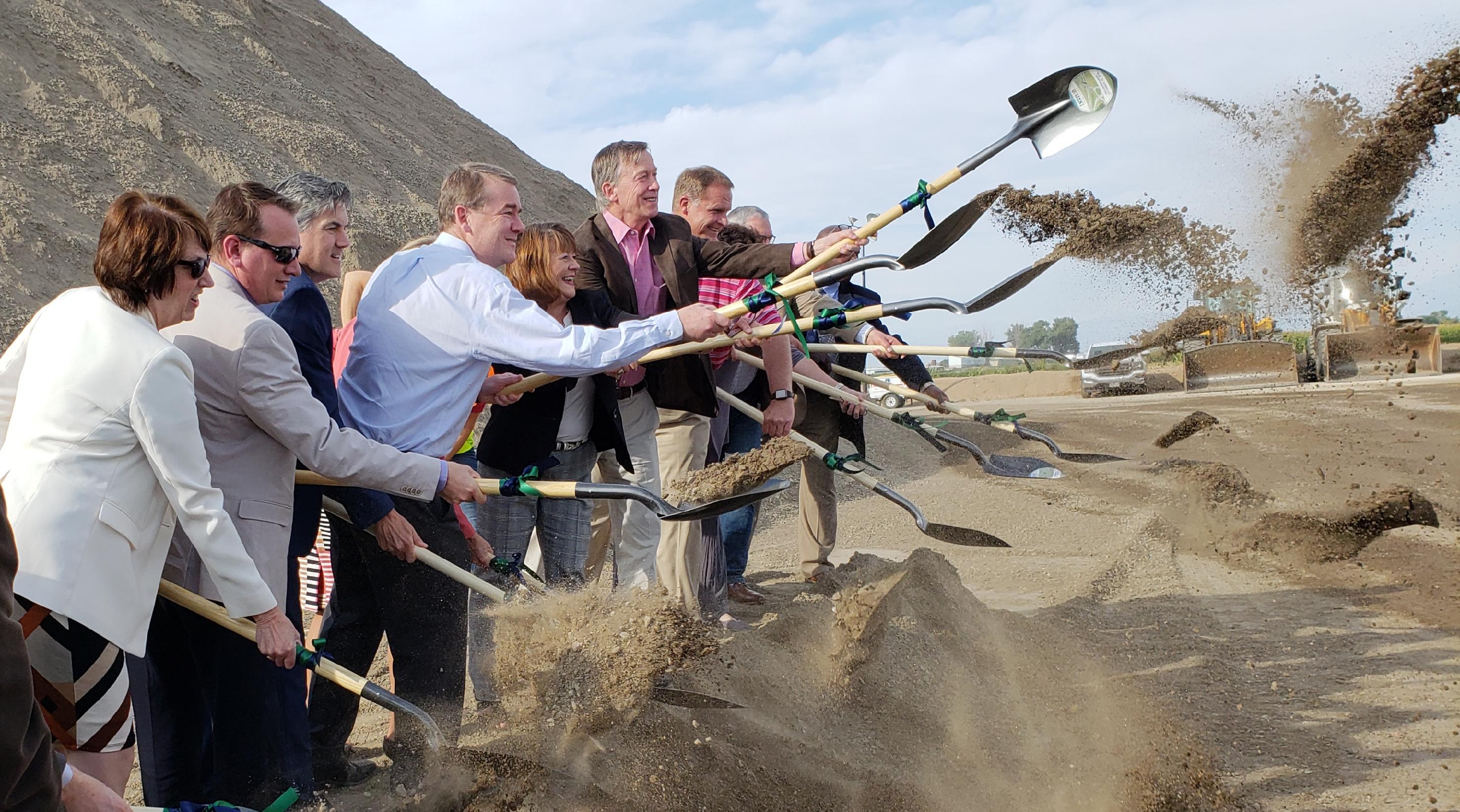 Gov. John Hickenlooper broke ground on the I-25 North Express Lanes project Monday. He was joined with Sen. Michael Bennet and many local, state and federal officials who helped make this project a reality. 