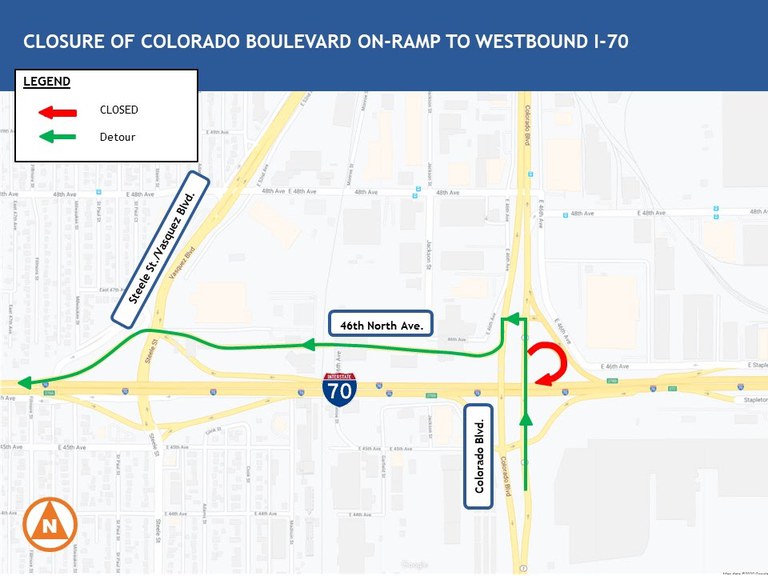 Colorado to WB I-70 Map