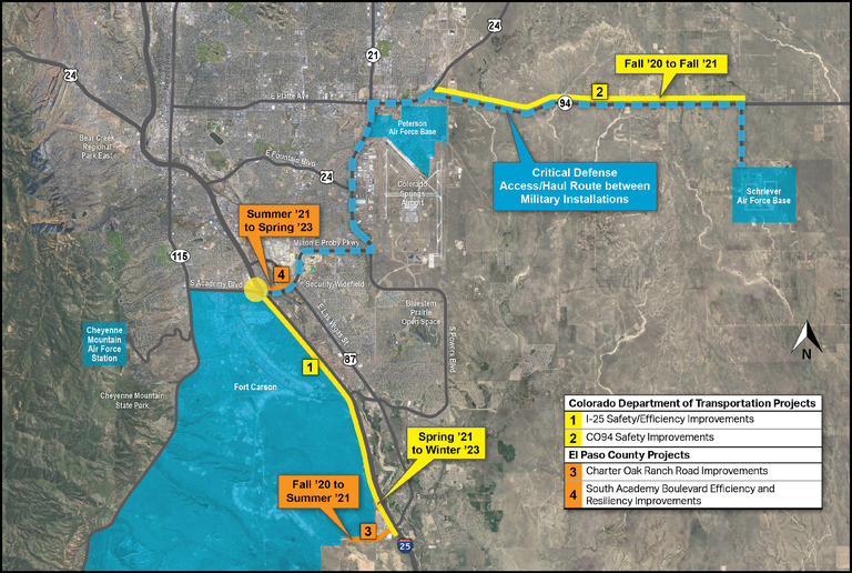 I-25 and CO 94 Safety Improvements Map
