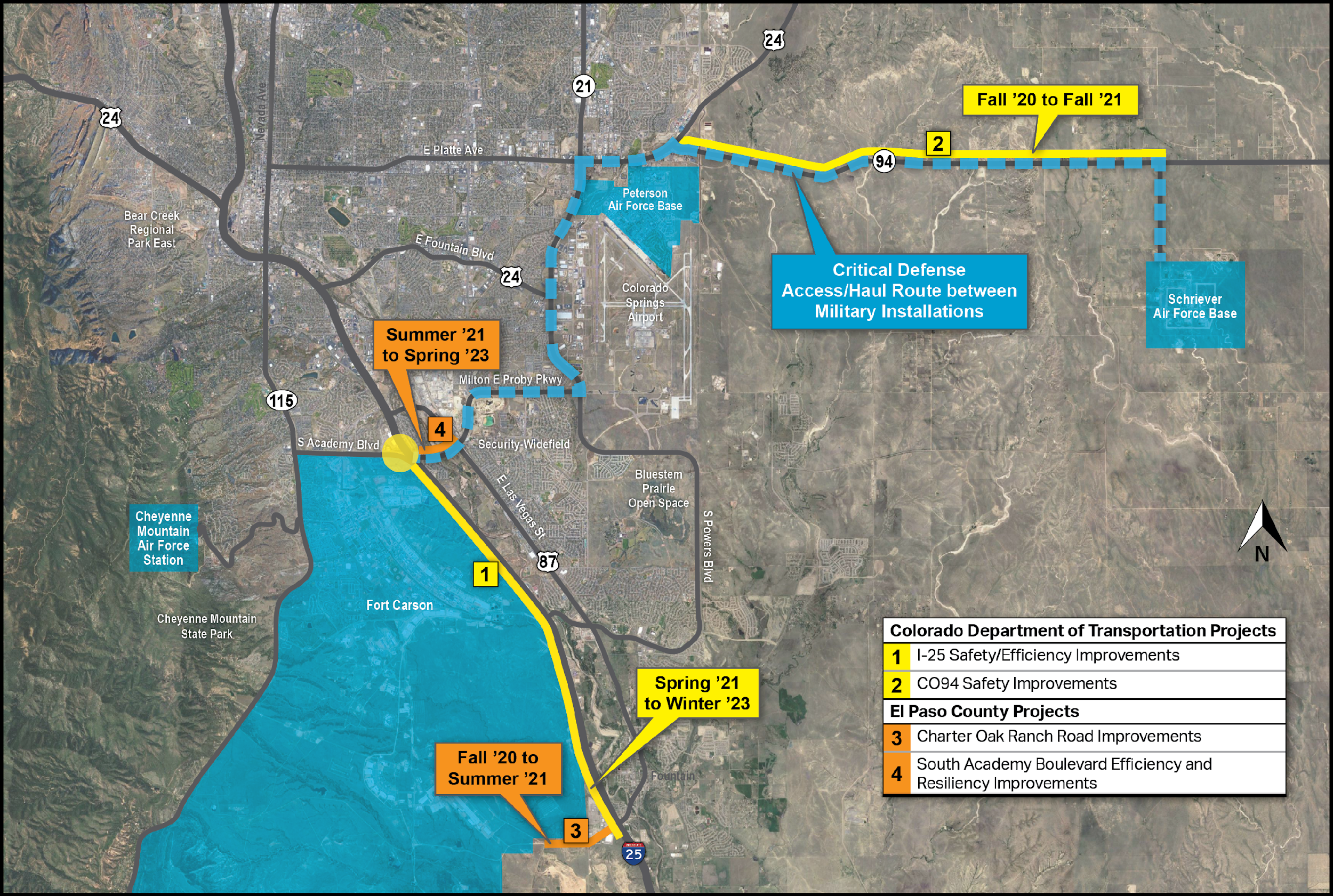 I-25 CO 94 Safety Improvements project map detail image