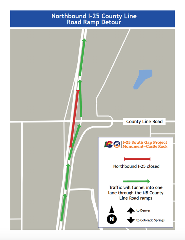 Northbound I-25 County Line Road Ramp Detour - I-25 South Gap Project