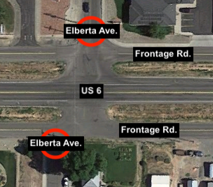 CO 141 (32 Road) map area on US 6 Frontage Road