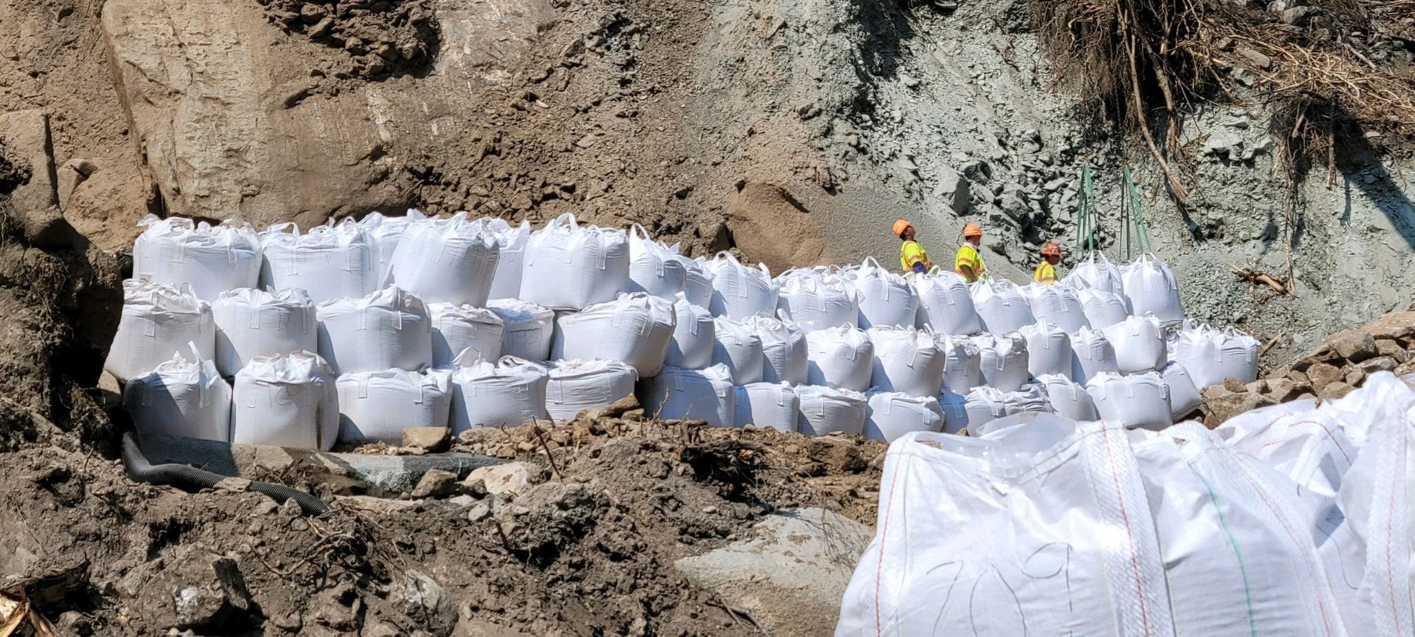 Super sacks along the roadway of I-70 in Glenwood Canyon detail image