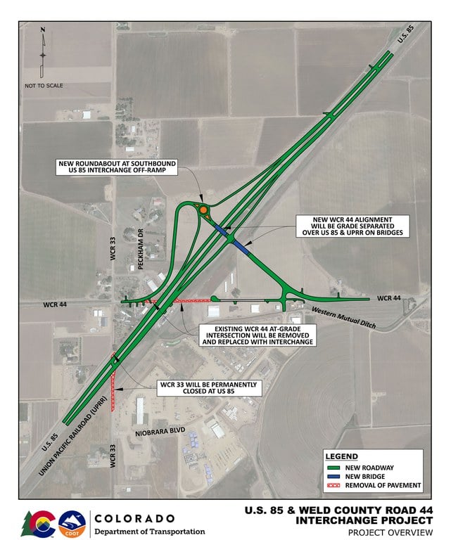 US 85 WCR 44 project map