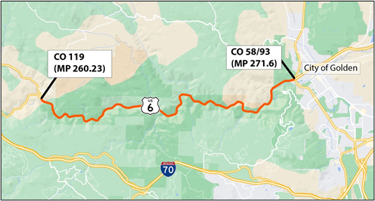 US 6 Clear Creek Canyon Map
