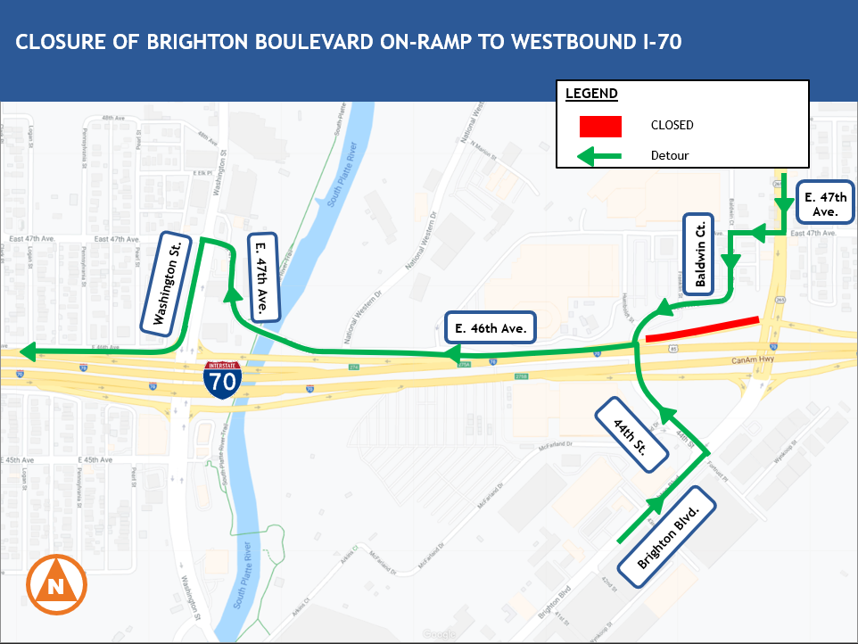 Closure of Brighton Boulevard On-ramp to Westbound I-70 detail image