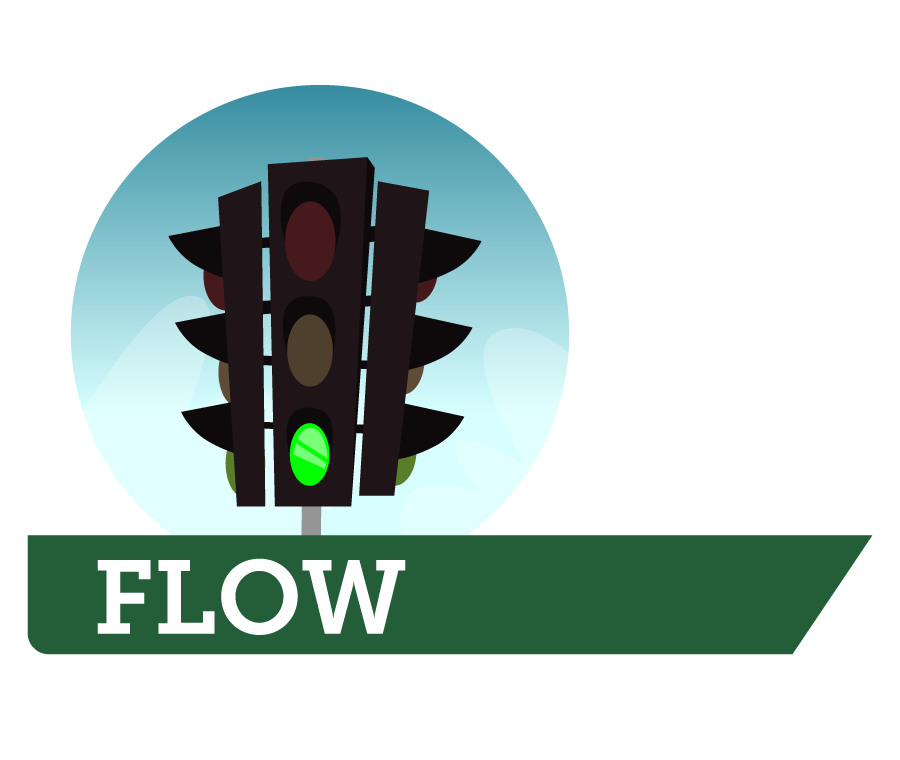 Stop light graphic with Flow detail image