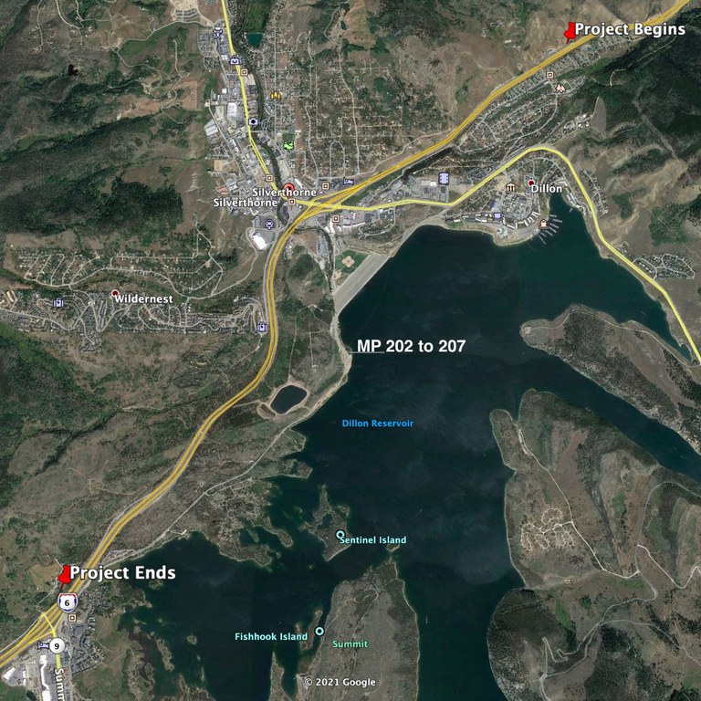 I-70 widening from Frisco to Silverthorne project map