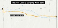 Prowers County work zone from CO 50 mile point 433.5 through 467.58