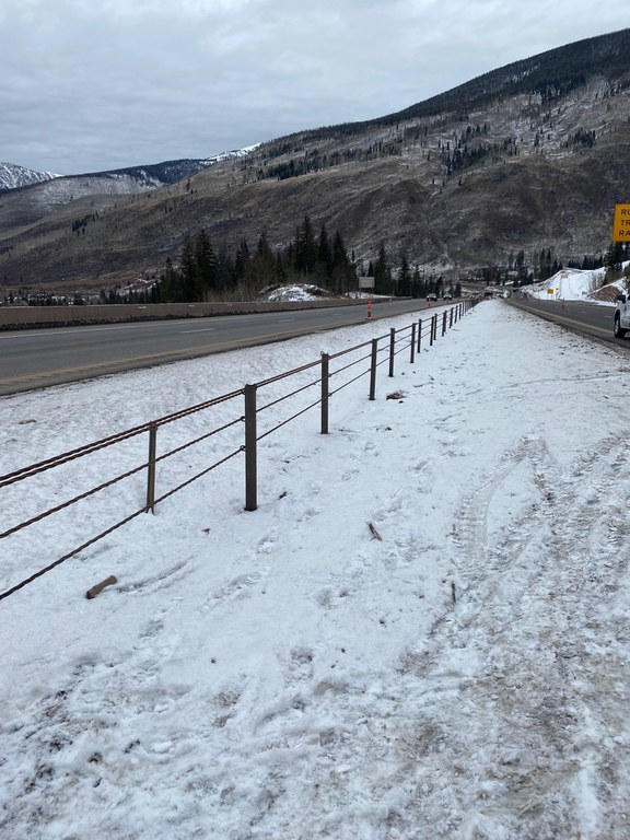 Newly installed cable rail along I-70 in Eagle County