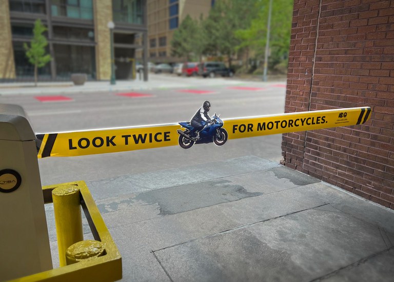 CDOT Look Twice for Motorcycles Car Driver Parking Arm