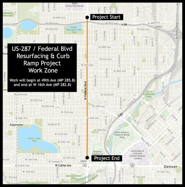 Federal resurfacing project map