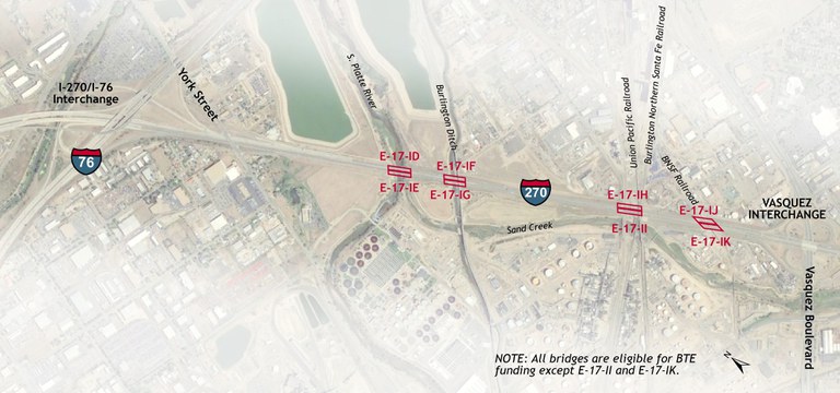 I-270 Critical Bridges project map