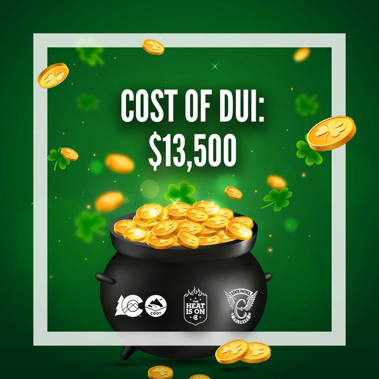 St. Patricks Cost of Dui Pot of Gold graphic