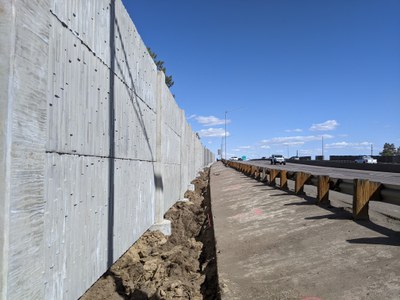 Image showing roadside after installation of the new concrete panels