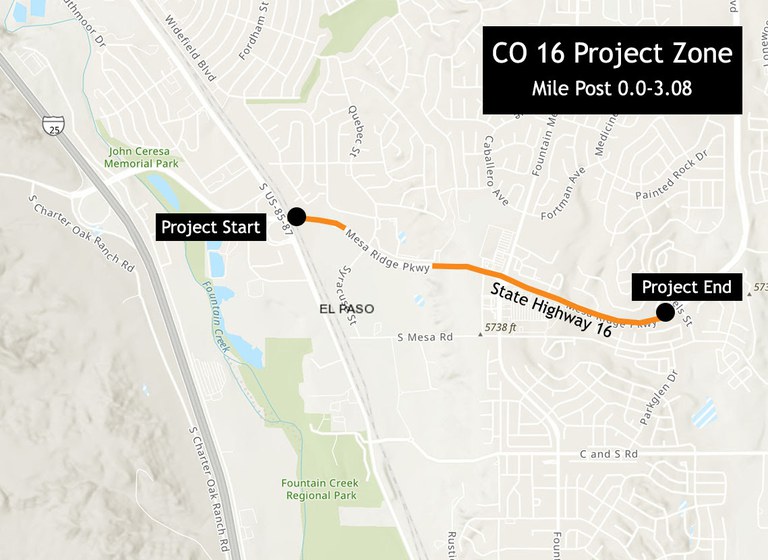 CO 16 work zone map