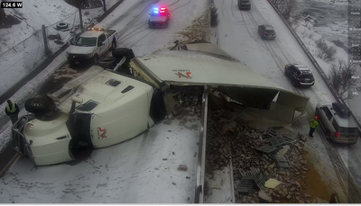 Semi truck crash in Glenwood Canyon on Feb. 15, 2023