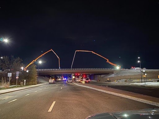 I-70 bridge over 32nd avenue at nighttime street view