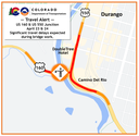 US 550 and US 160 Junction maintenance bridge repair map near the Doubletree Hotel in Durango April 23 and April 24.png thumbnail image