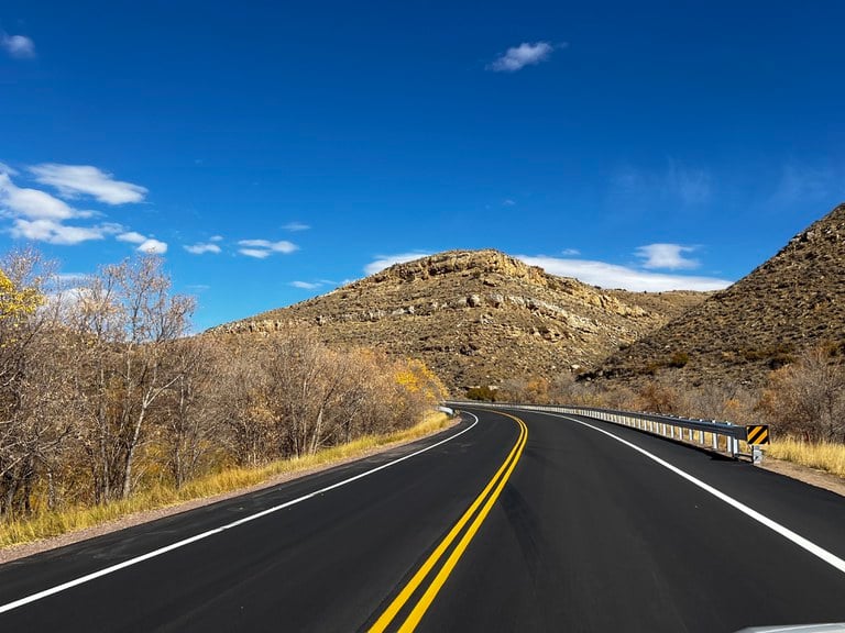 A 12-mile stretch of CO Highway 317 east of Hamilton has received a fresh asphalt surface, new roadway striping and several sections of new guardrail