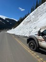 A vehicle next to one of two bank slides that took place along US 40 Berthoud Pass on 032024.jpg thumbnail image