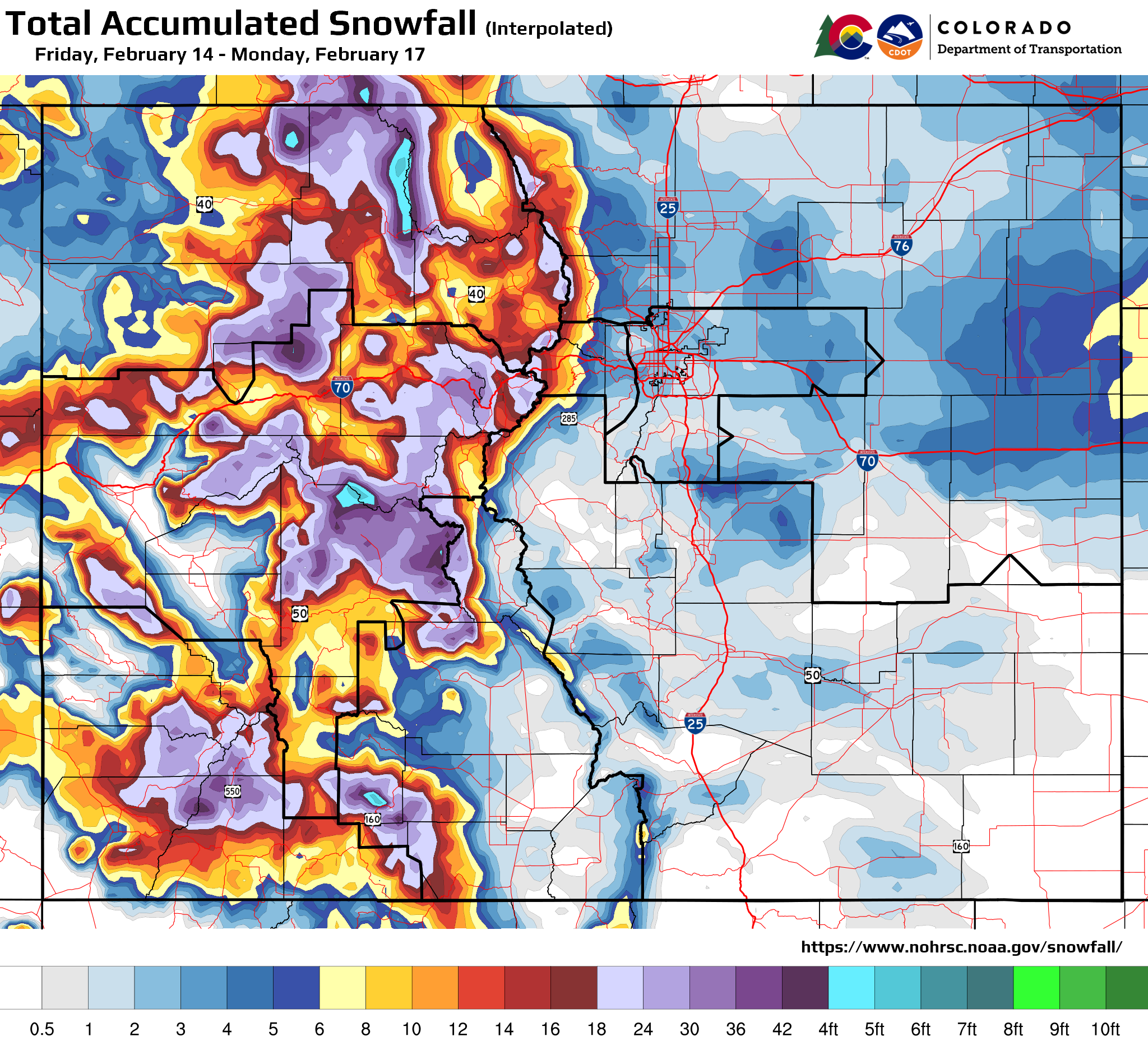 National Weather Service Total Accumulalted Snowfall Map 02142025 to 02172025.png detail image