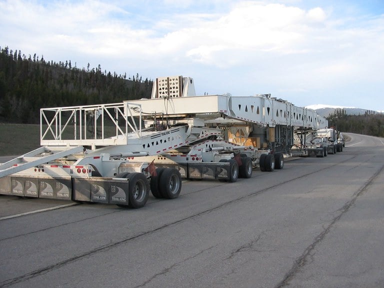 A super load transporting a transformer on I-70 near Frisco