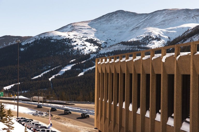 Winter traffic moving smoothly through the Eisenhower-Johnson Memorial Tunnel