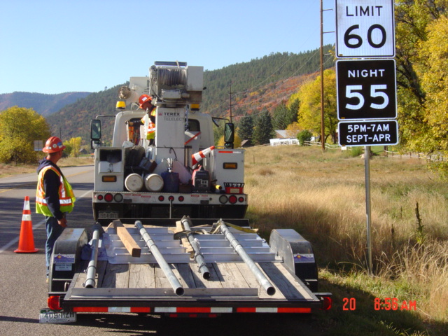 Crews Haul Signs on US 550 North of Durango detail image