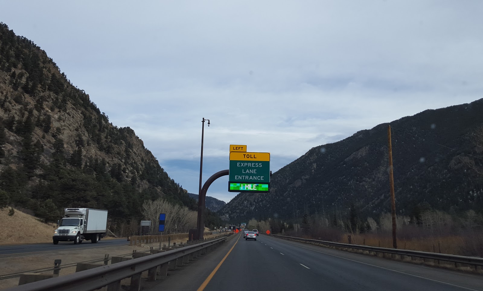 I-70 Mountain Express Lane entry sign