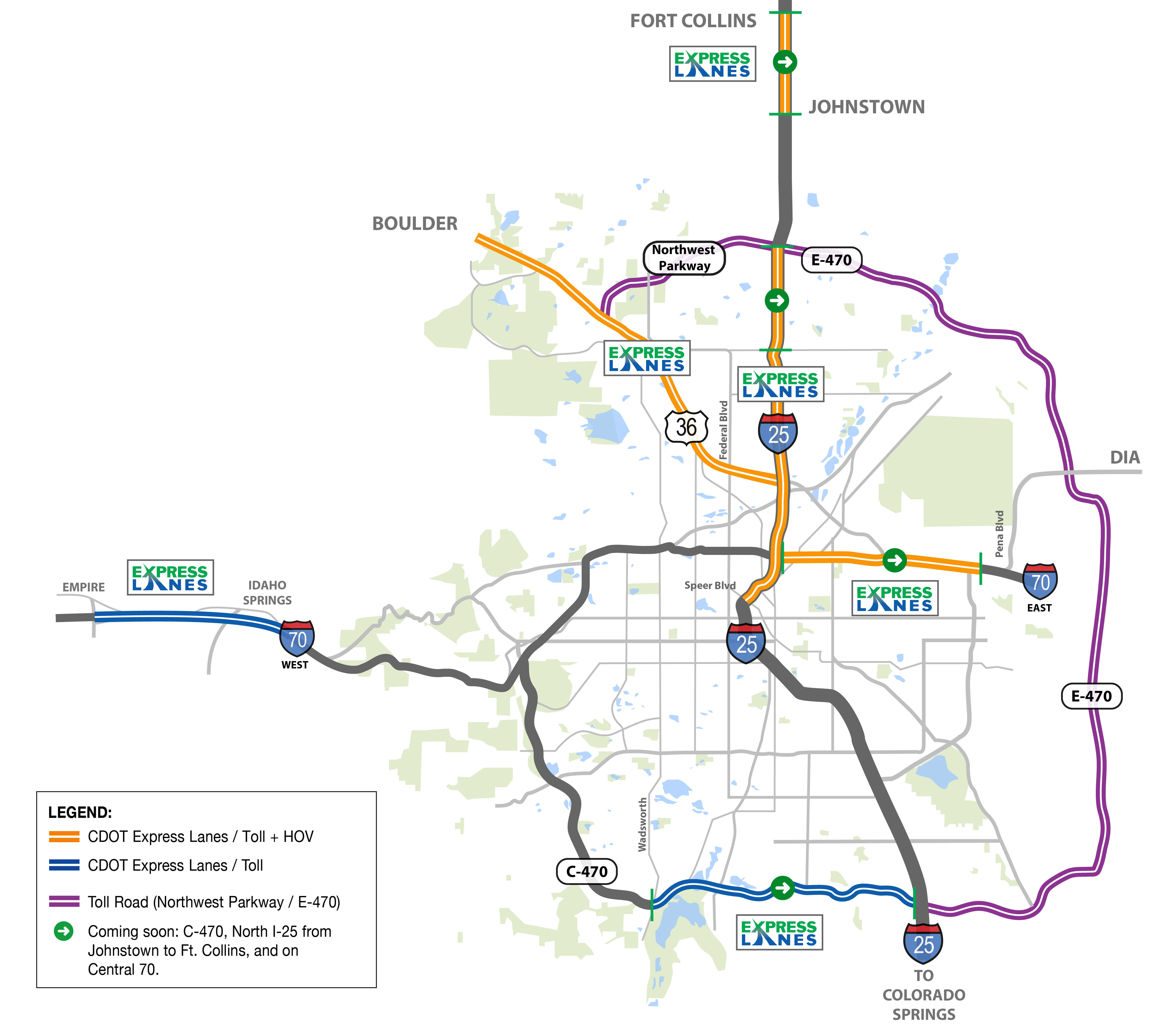 HOV3 Express Lanes Map detail image