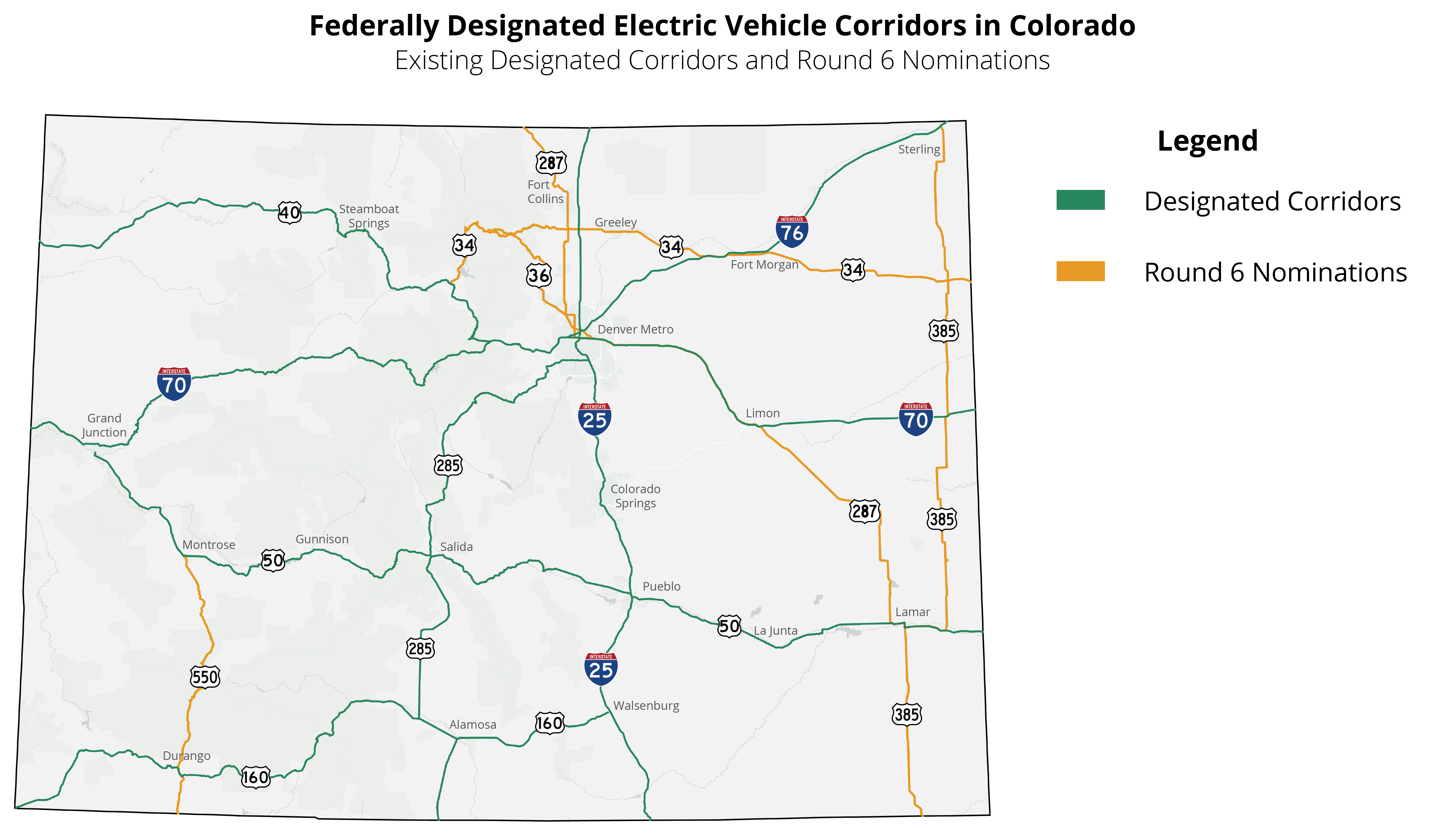 FHWA Electric Vehicle Corridor Designations & Nominations Round 6.png detail image