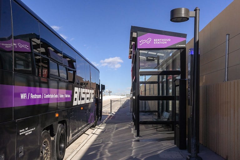 Bustang bus arriving at Bus Stop