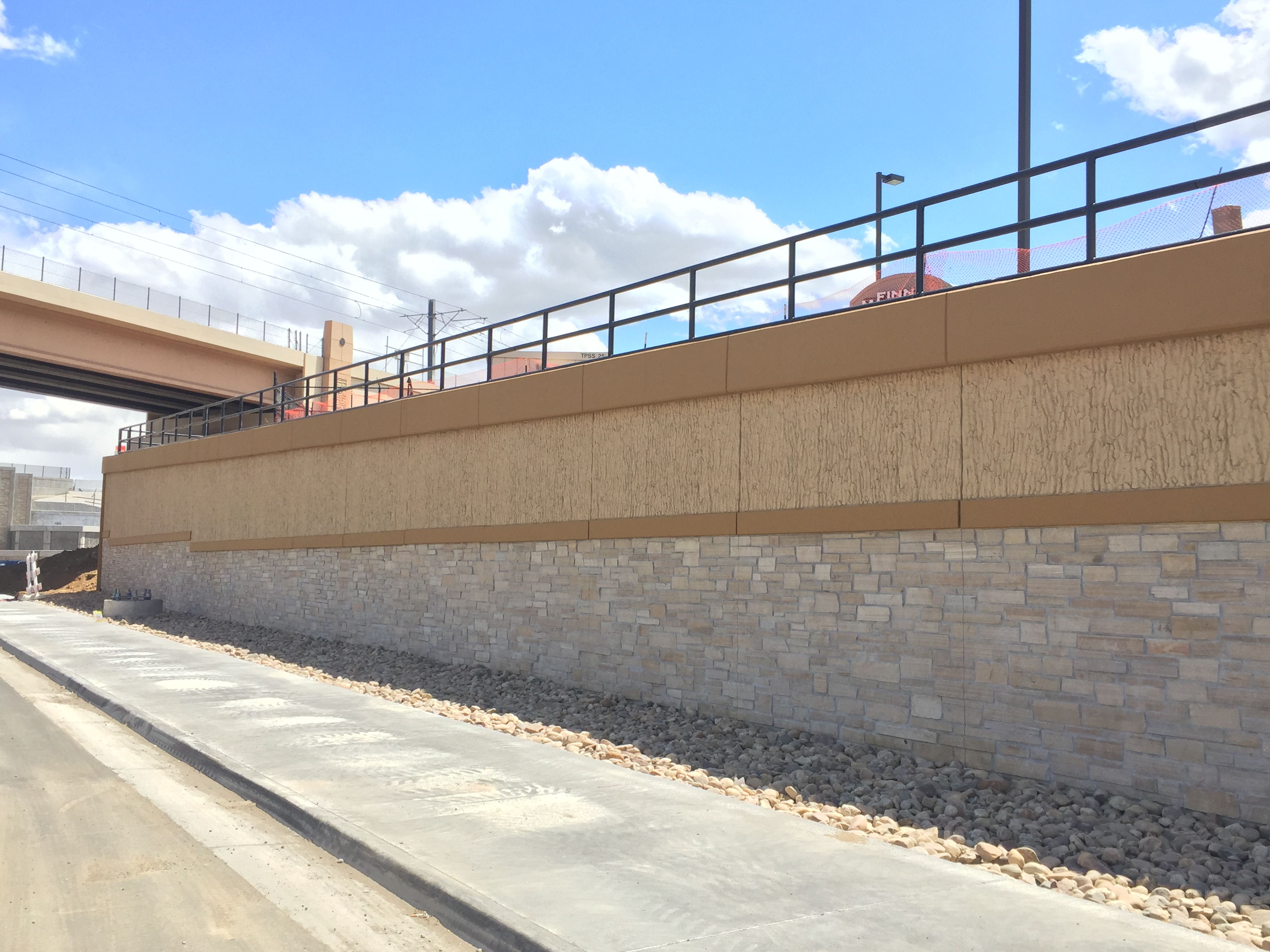 New wall south of Arapahoe Road - April 2017