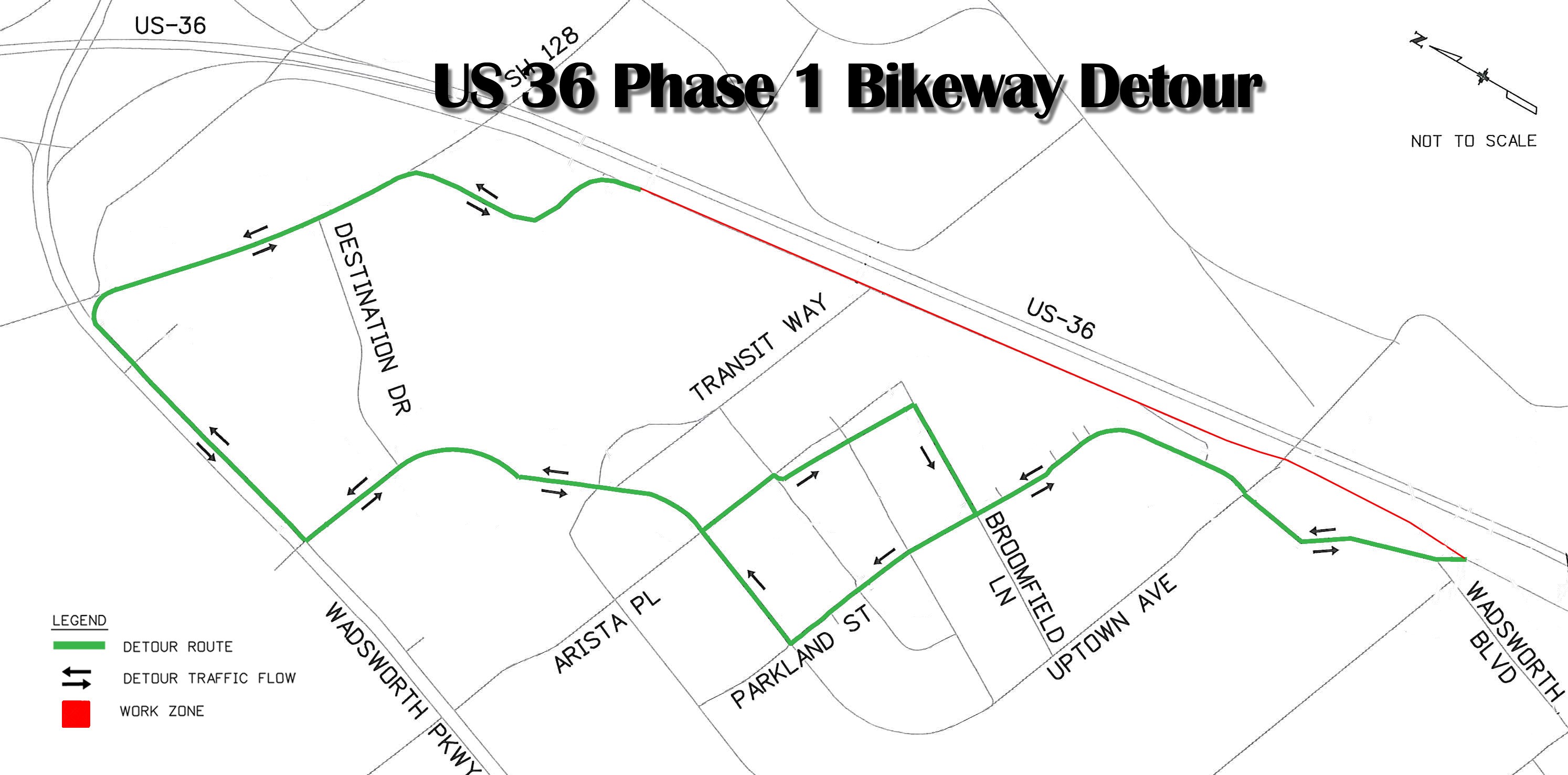 Phase I Bikeway Detour Map detail image