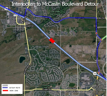 US 36 detour March 2014 detail image