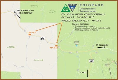 CO 145 San Miguel County Map