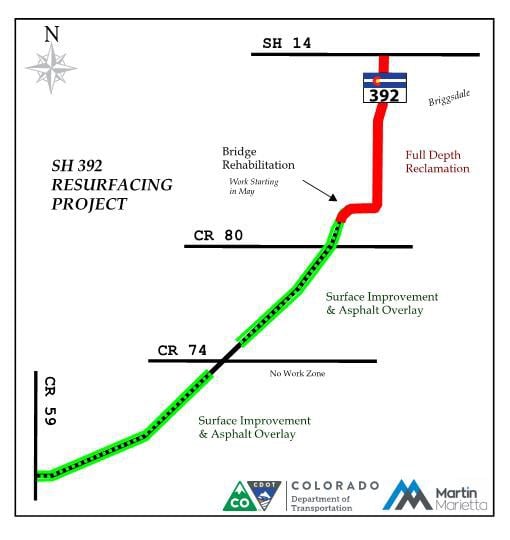 CO Highway 392 safety project map