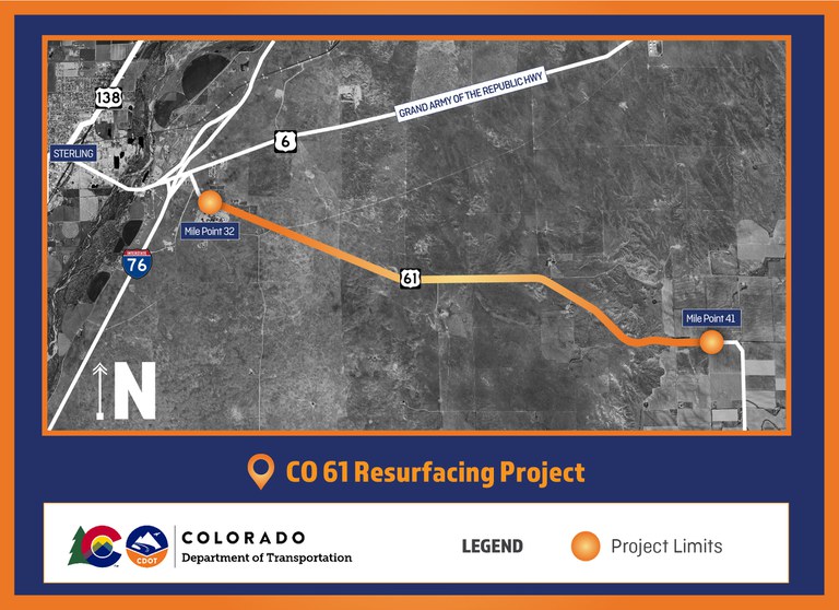 CO 61 Resurfacing project map