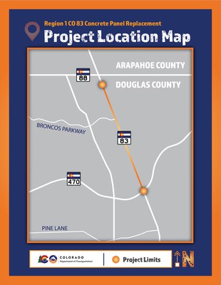 CO 83 Concrete Panel Replacement Project Map